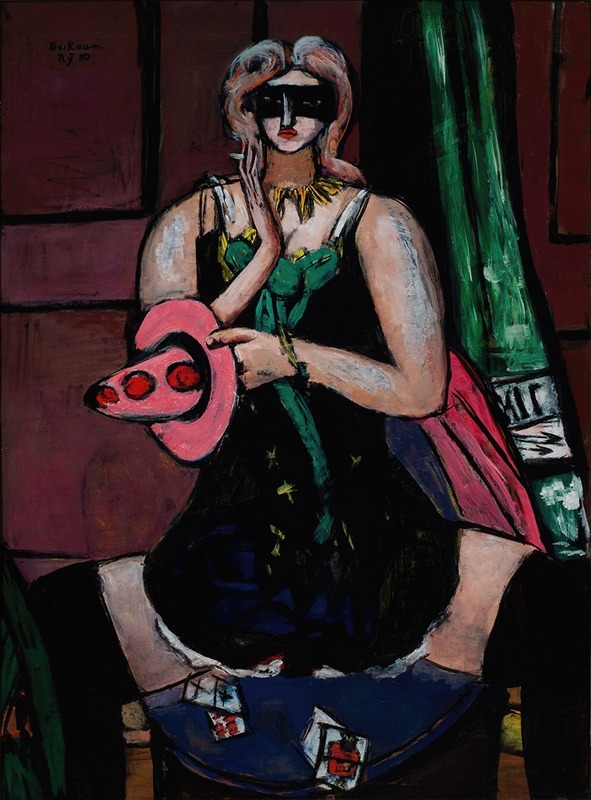 Max Beckmann - Carnival Mask, Green, Violet, and Pink (Columbine)