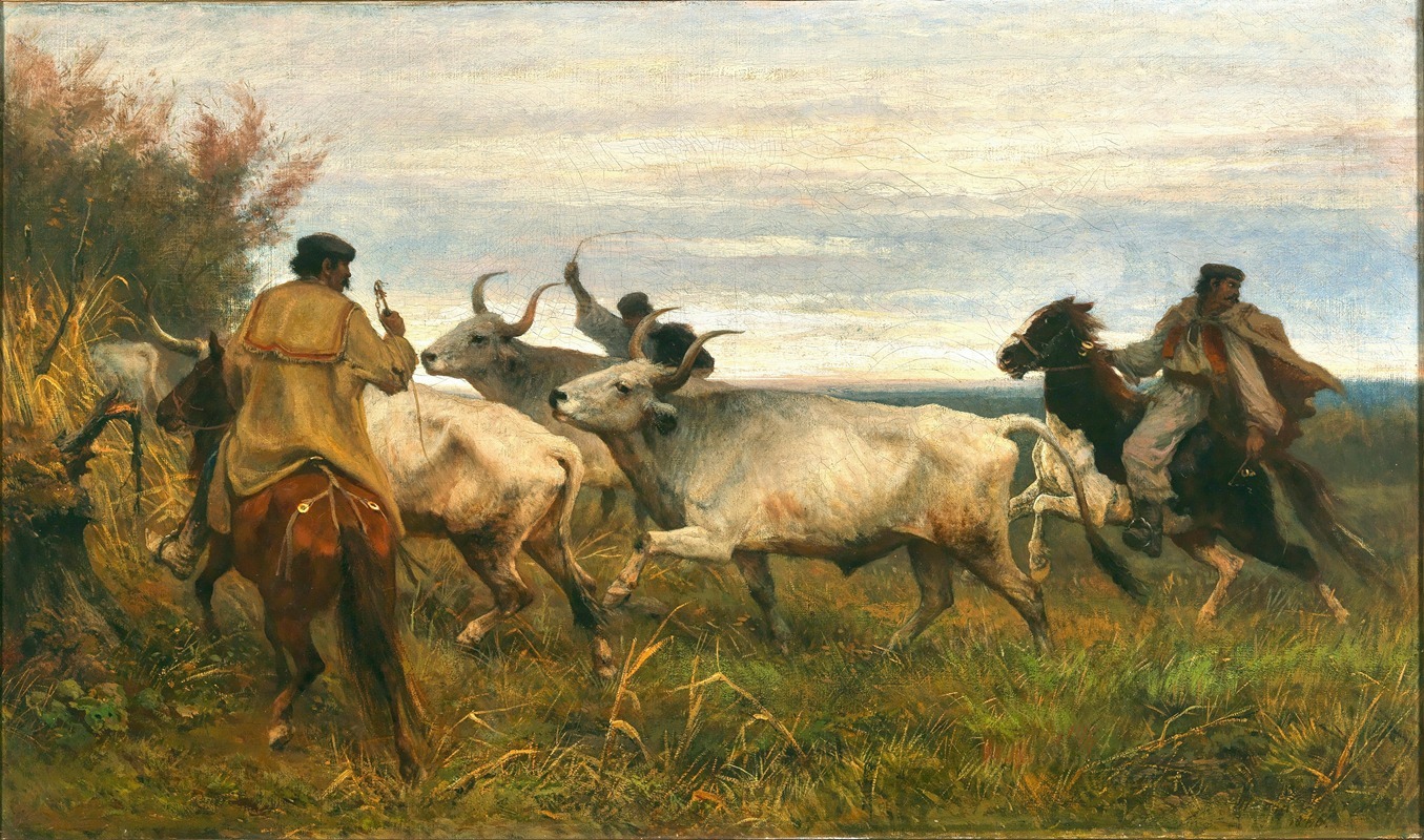 Otto von Thoren - Shepherds Driving Oxen