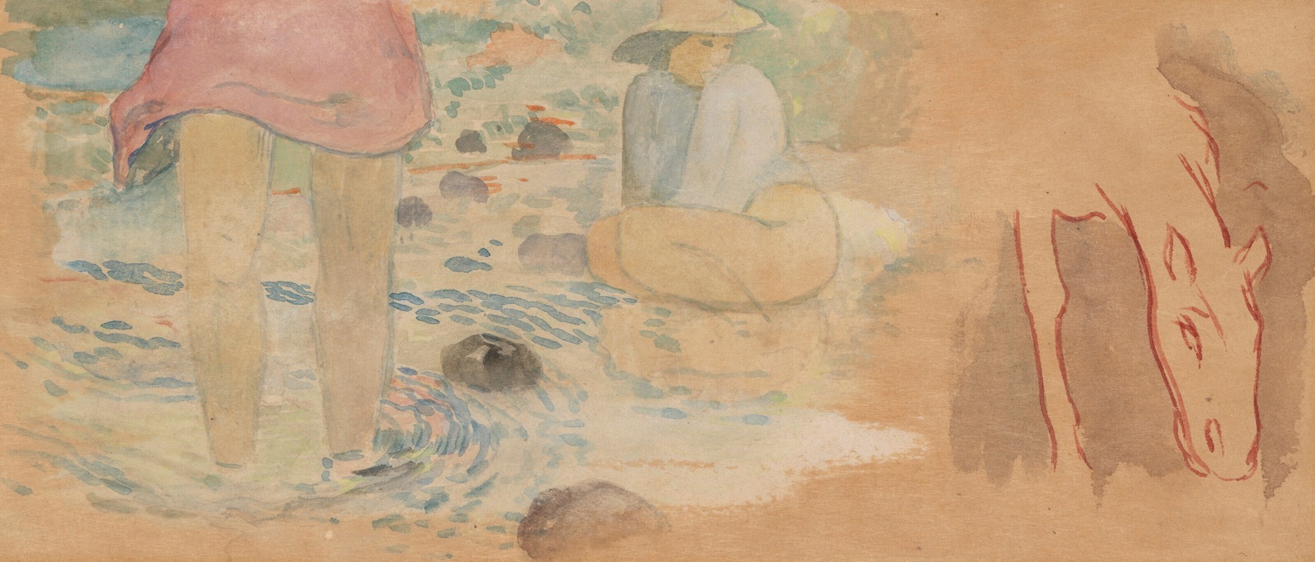 Paul Gauguin - Études de femmes et cheval