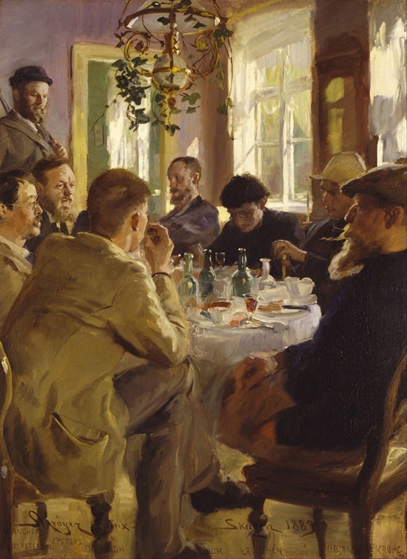 Peder Severin Krøyer - Artists’ luncheon at Brøndum’s Hotel