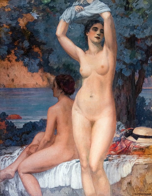 Pierre Magnan-Bernard   - Deux nus devant la mer