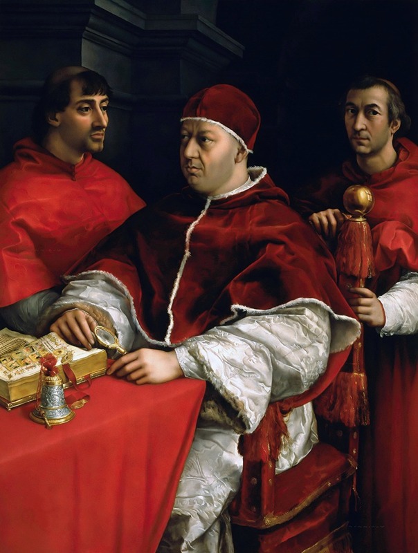 Raphael - Portrait of Pope Leo X with Cardinals Giulio de’ Medici and Luigi de’ Rossi