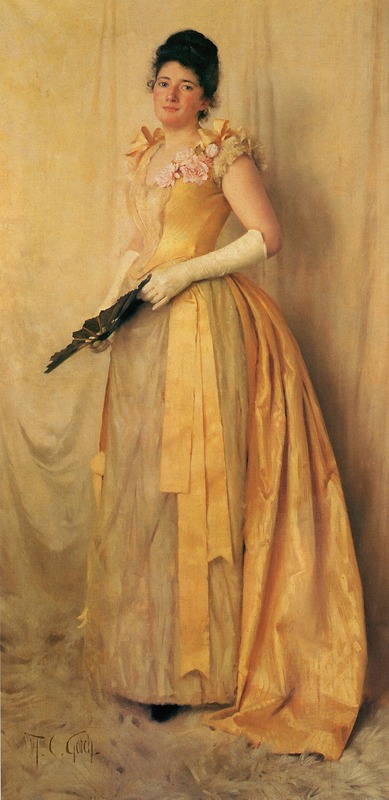 Thomas Cooper Gotch - The Lady in Gold – A Portrait of Mrs. John Crooke