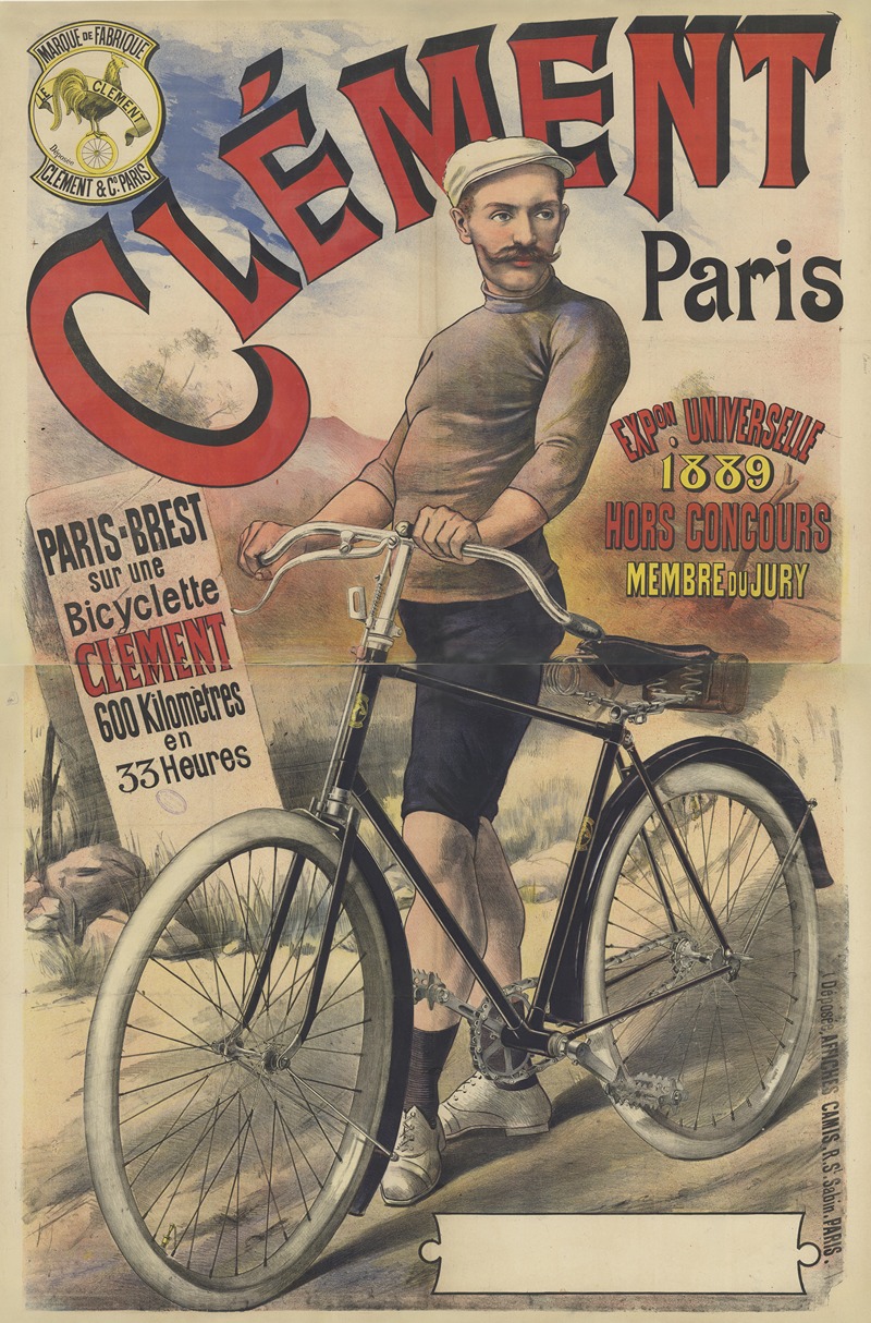 Imp. Camis - Clément. Paris, bicyclette, Paris – Brest sur une bicyclette Clément