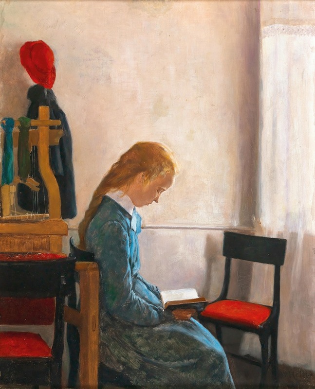 Wilhelm Holter - A Girl with a Book
