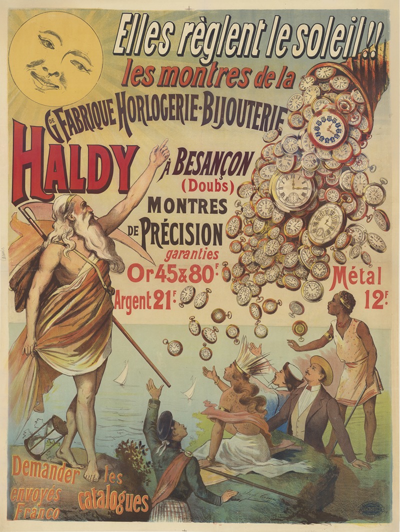 Imp. Camis - Elles règlent le soleil Les montres de la Grande fabrique horlogerie-bijouterie Haldy à Besançon (Doubs)