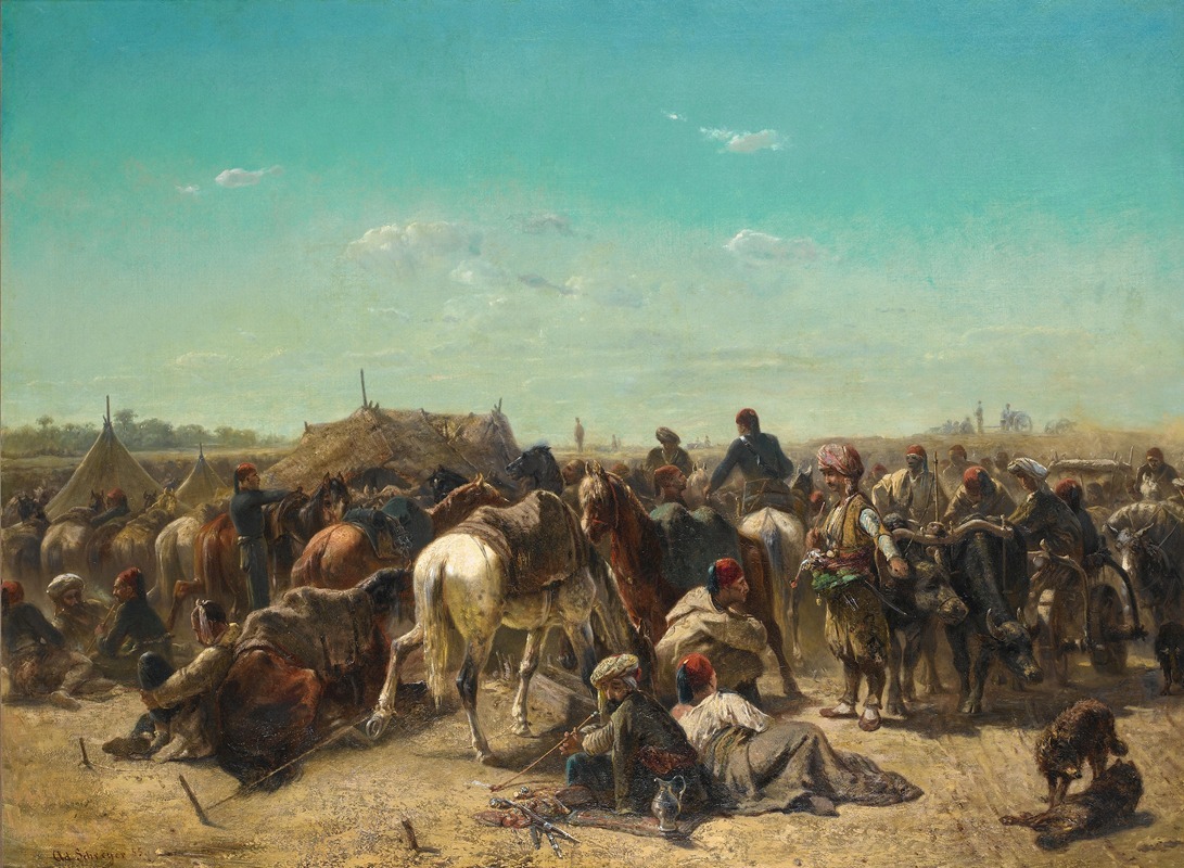 Adolf Schreyer - An Ottoman encampment