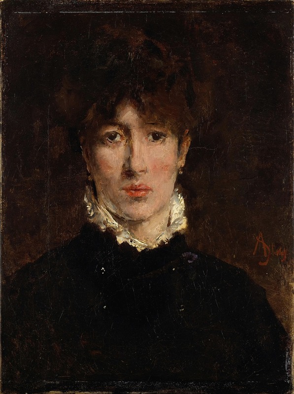 Alfred Stevens - A portrait of a woman, thought to be Sarah Bernhardt