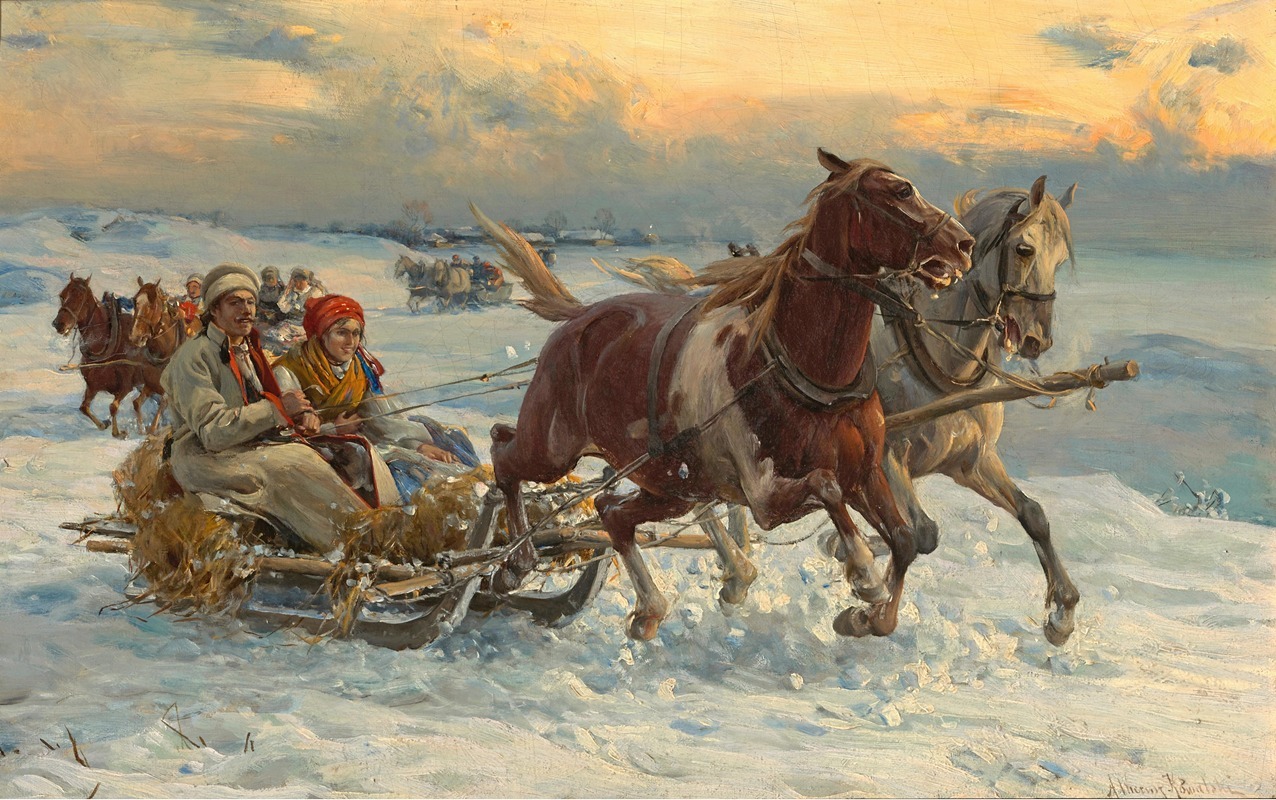 Alfred Von Wierusz-Kowalski - The sleigh ride