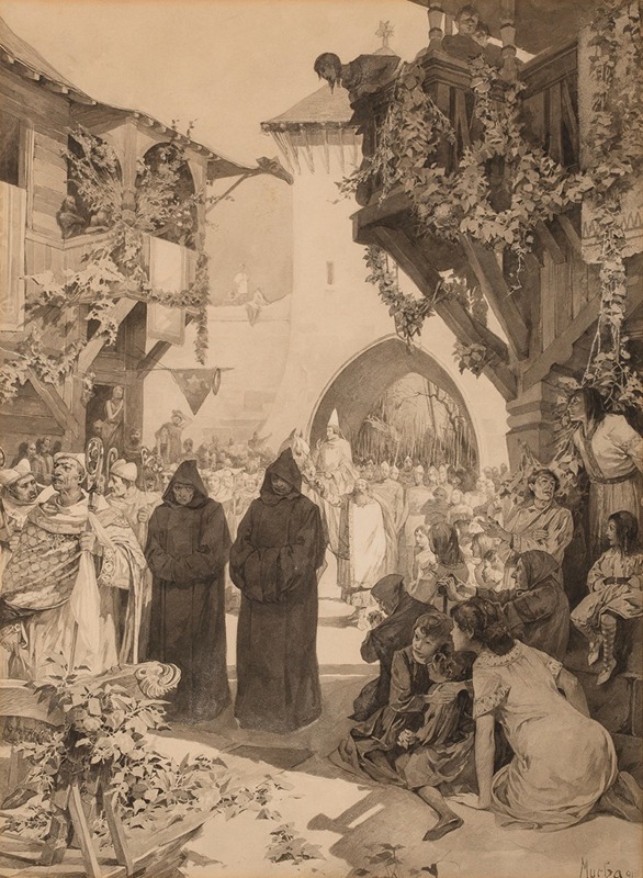 Alphonse Mucha - L’Empereur Lothaire et le pape Innocent