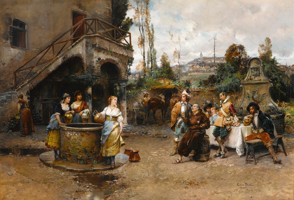 Cesare Auguste Detti - A conversation at the well