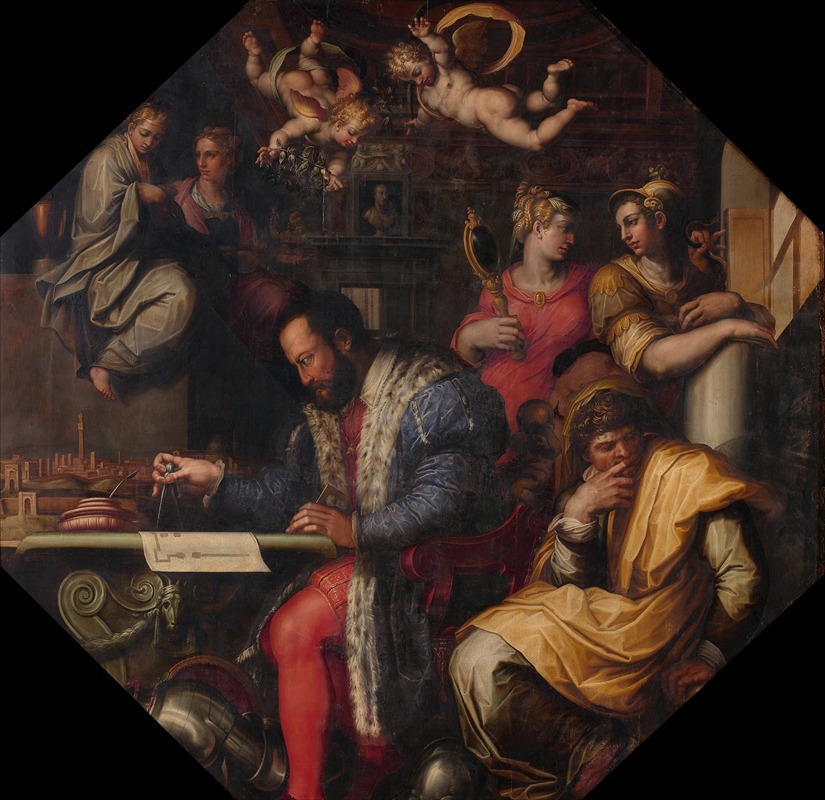 Giorgio Vasari - Cosimo studies the taking of Siena