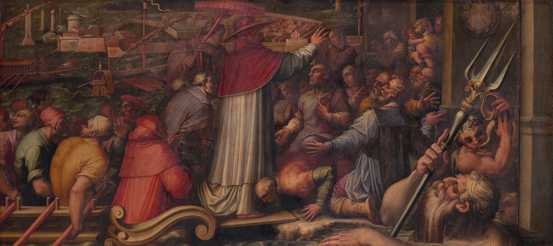 Giorgio Vasari - Eugenio IV disembarks at Leghorn to take refuge in Florence