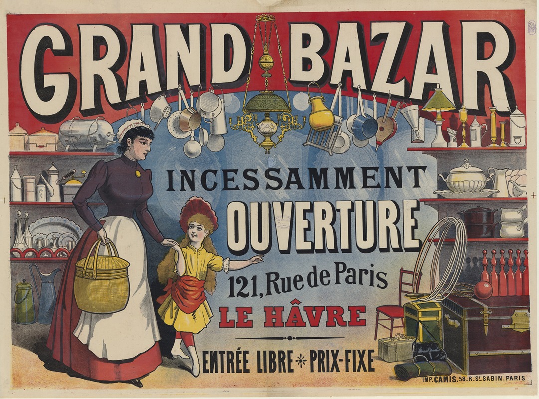 Imp. Camis - Grand Bazar. ouverture. Le Havre