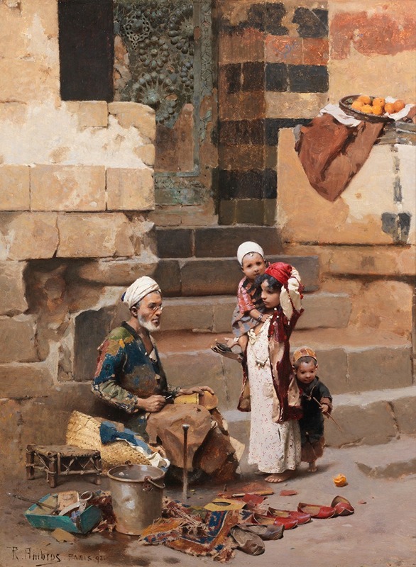 Raphael von Ambros - The old shoe maker, Cairo