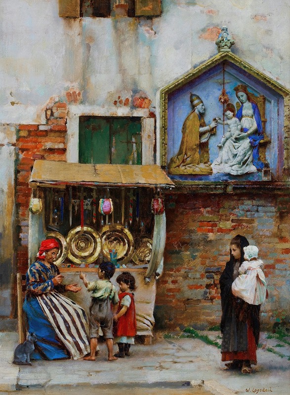 William Logsdail - A street seller, Venice