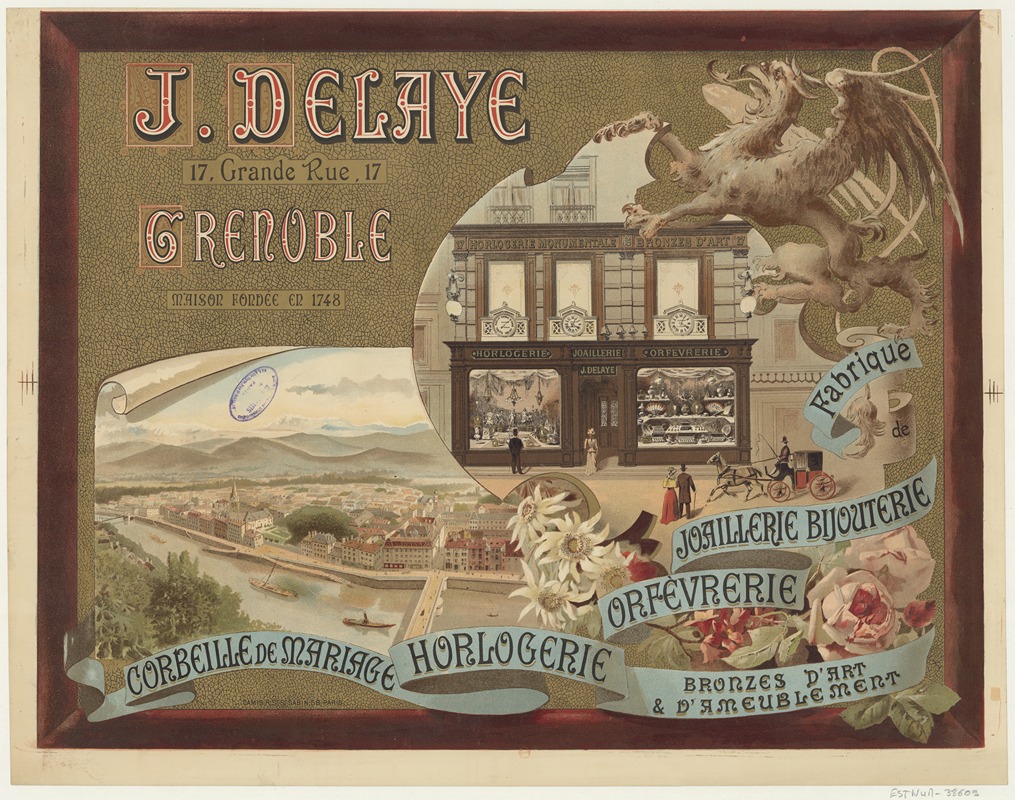 Imp. Camis - J. Delaye, Grenoble. Fabrique de joaillerie, bijouterie, orfévrerie, horlogerie