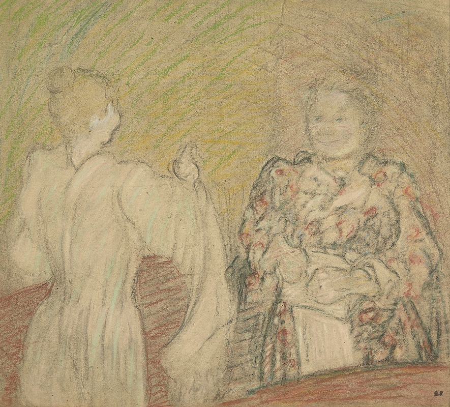 Édouard Vuillard - Madame Vuillard conversant avec une jeune fille
