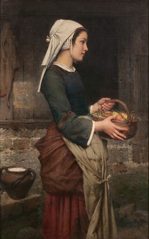 Emile-Auguste Hublin - Le panier de pommes