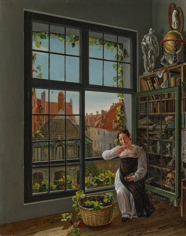 Frans Vervloet - Woman at a window, Mechelen, 1816