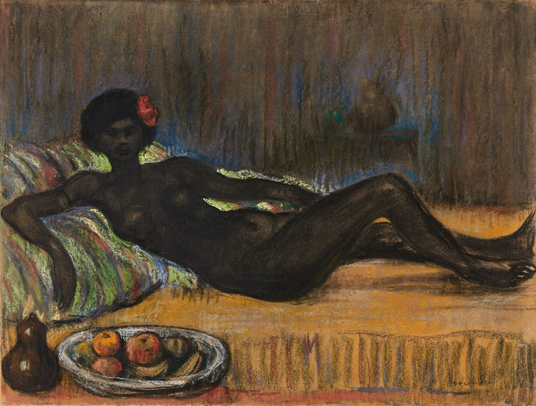 Théophile Alexandre Steinlen - Masseida nue allongée sur un divan