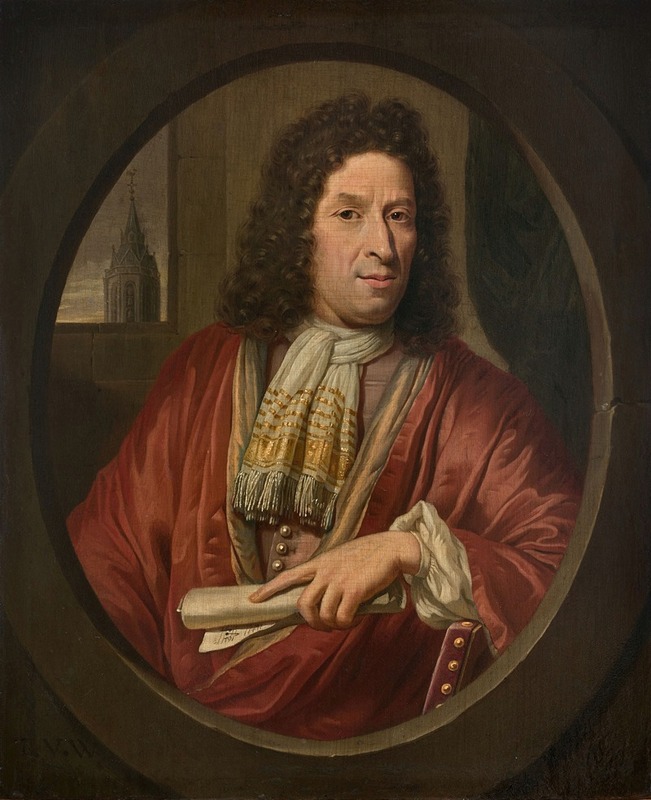 Thomas Van Der Wilt - Portrait d’homme tenant une partition dans un ovale feint