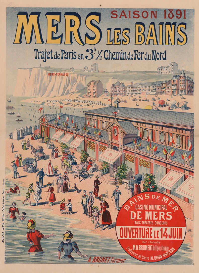 Imp. Camis - Saison 1891. Mers-les-Bains. Chemins de fer du Nord