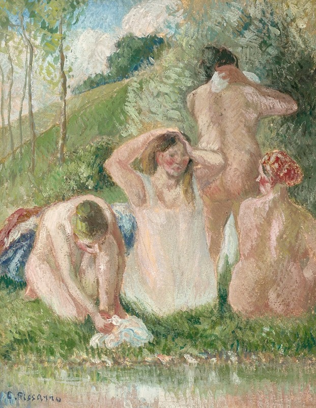 Camille Pissarro - Groupe de baigneuses