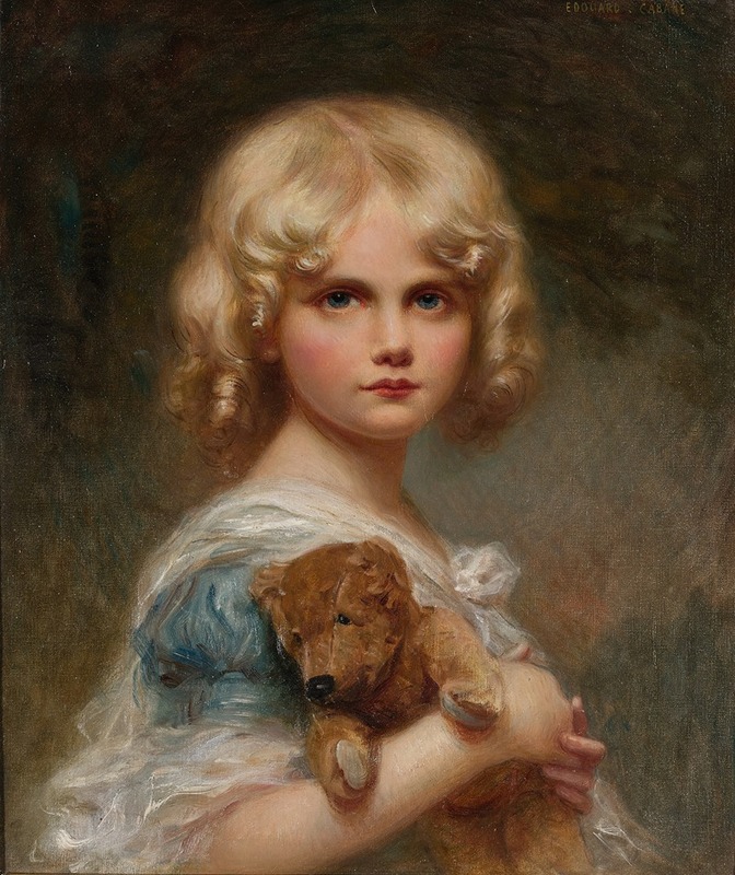 Edouard Cabane - Portrait of Eva, with Teddy Bear
