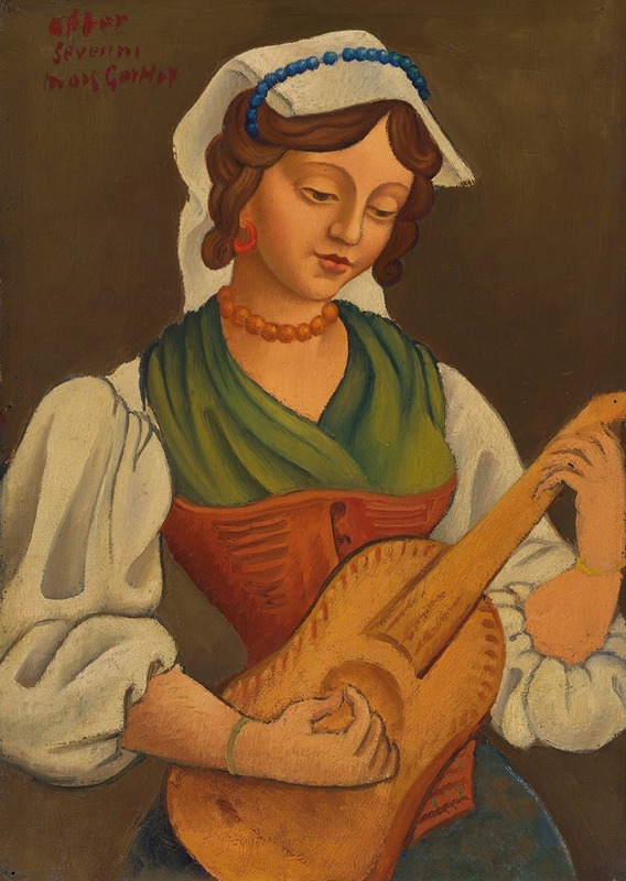 Mark Gertler - Girl with mandolin (after Gino Severini)
