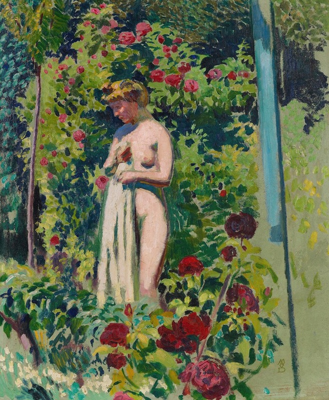 Maurice Denis - Nymphe aux fleurs (Nu à la draperie, dans le jardin)