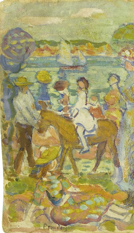 Maurice Prendergast - Group of Figures (with Donkey)