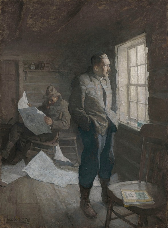 N. C. Wyeth - ‘There fell a long silence through which O’Hara read and Kenyon kept watch at the window’