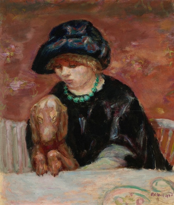 Pierre Bonnard - La femme au basset ou Portrait de Marthe Bonnard au basset