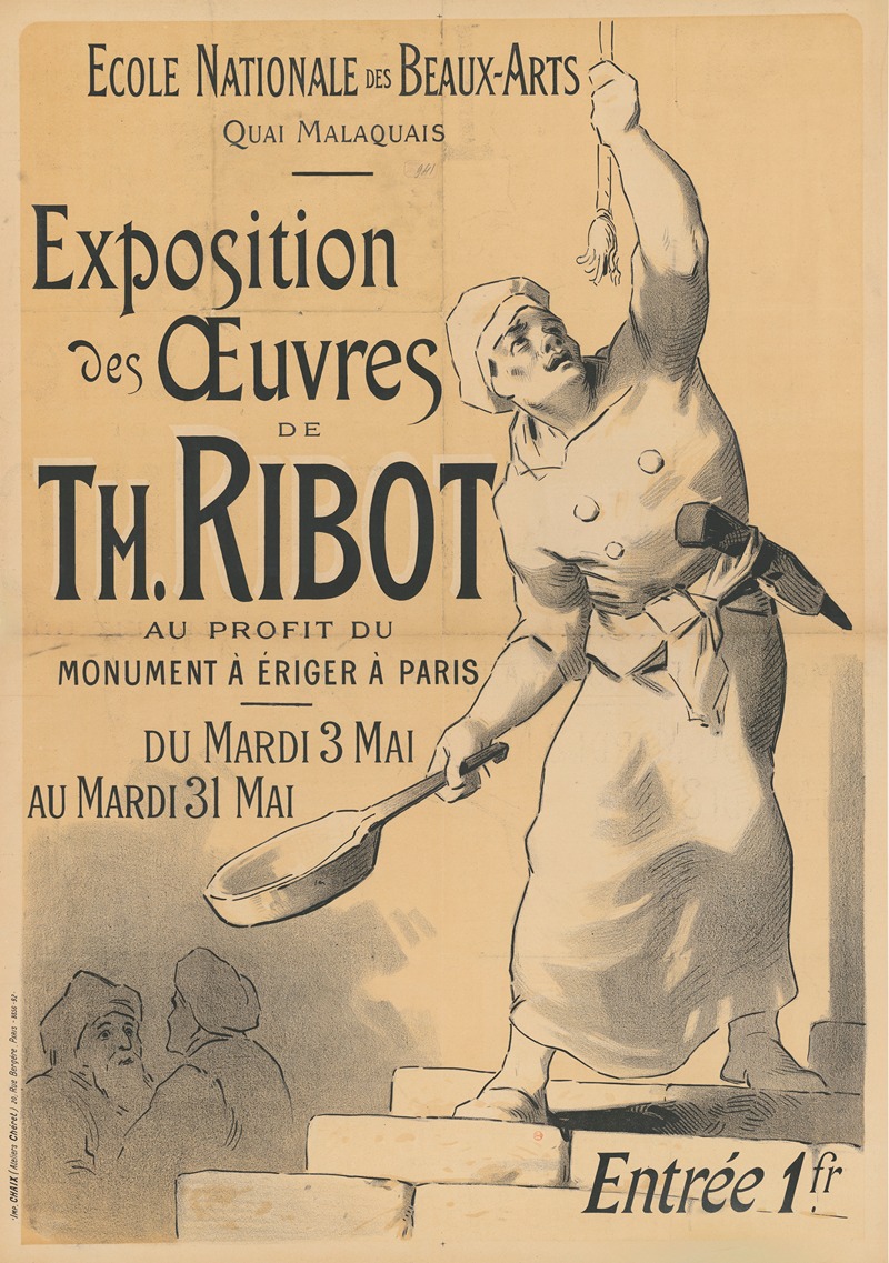 Imp. Chaix - École nationale des Beaux-Arts, quai Malaquais. Exposition des oeuvres de TH. Ribot