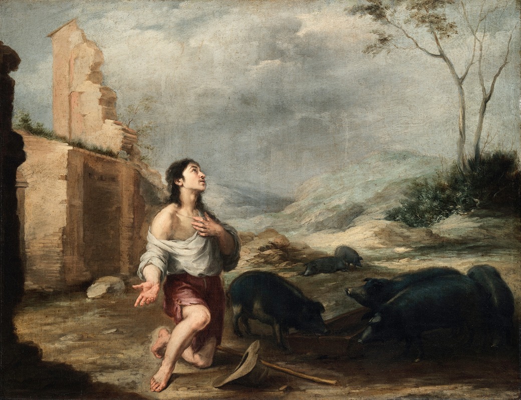 Bartolomé Estebán Murillo - The Prodigal Son Feeding Swine