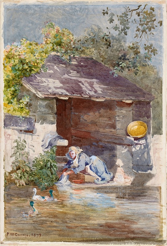 Frances 'Fanny' Wilmot Currey - Woman Washing Clothes by a River