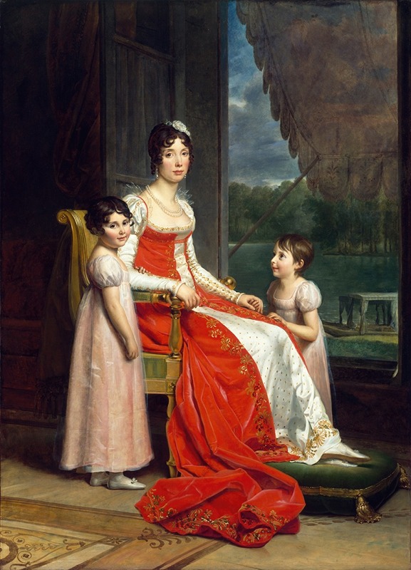François Gérard - Julie Bonaparte as Queen of Spain with her Daughters, Zénaïde and Charlotte