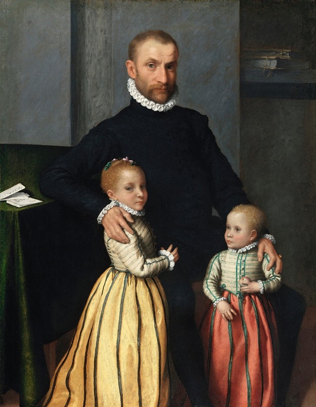 Giovanni Battista Moroni - Portrait of a Gentleman and his two Children