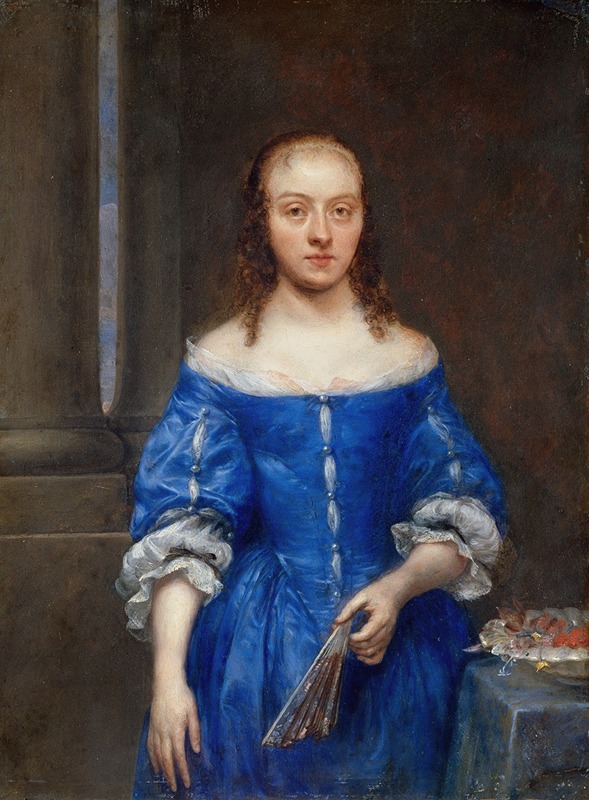 Gonzales Coques - Portrait of a Woman in a Blue Dress