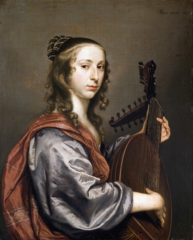 Jan Mytens - Portrait of a Lady Playing a Lute