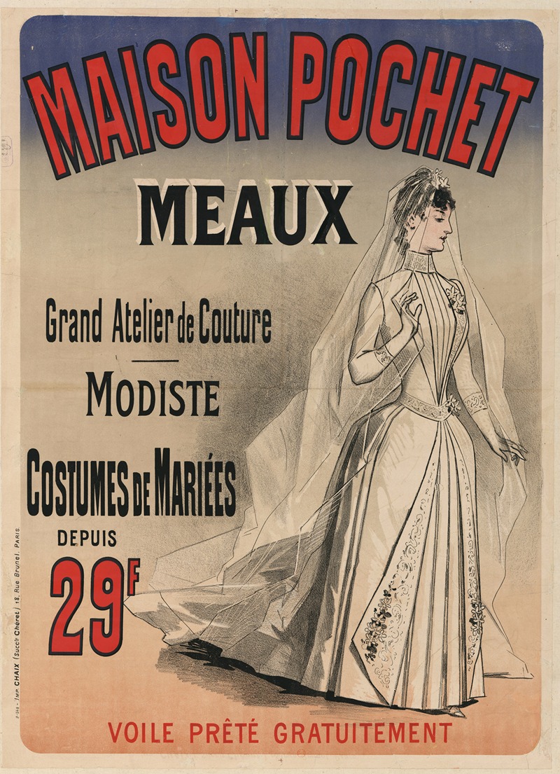 Imp. Chaix - Maison Pochet. Meaux. Grand atelier de couture, modiste, costumes de mariées