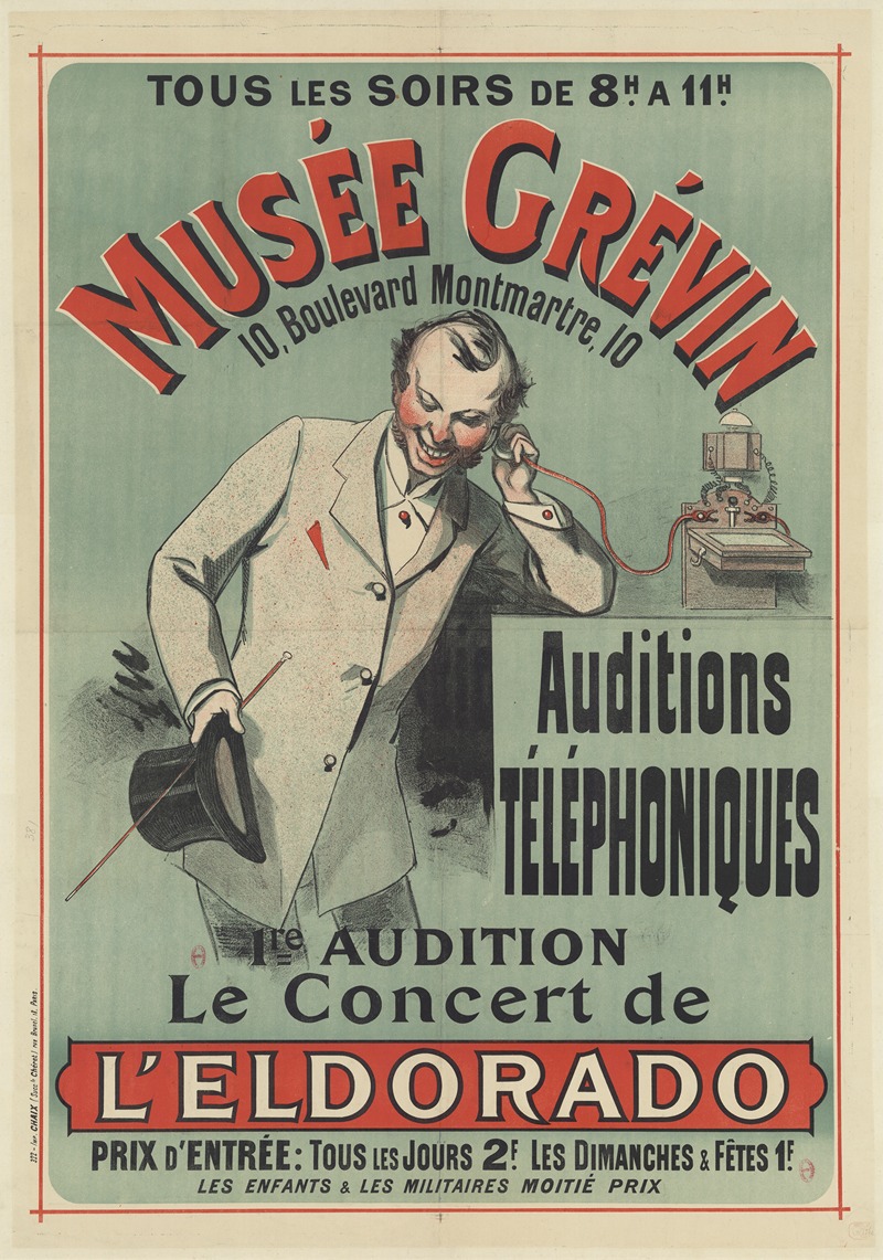 Imp. Chaix - Musée Grévin. Auditions téléphoniques. 1re audition, le concert de l’Eldorado