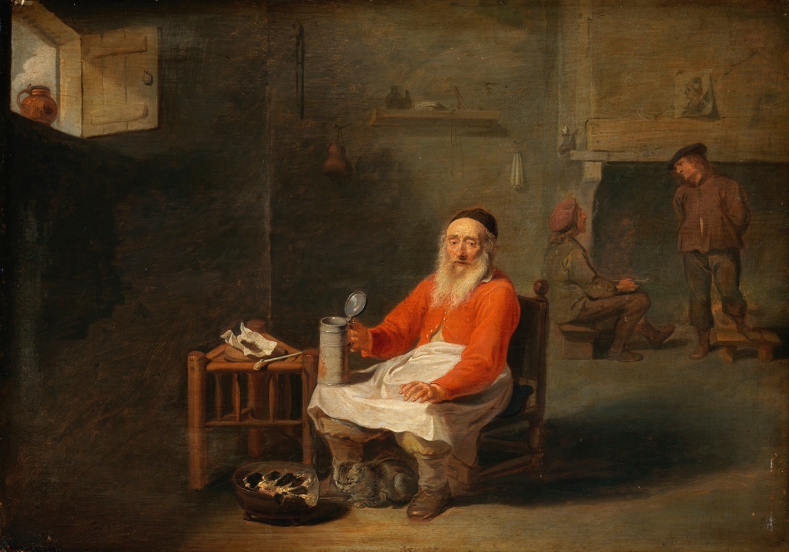 Willem van Herp - An Elderly Man with a Beer Mug