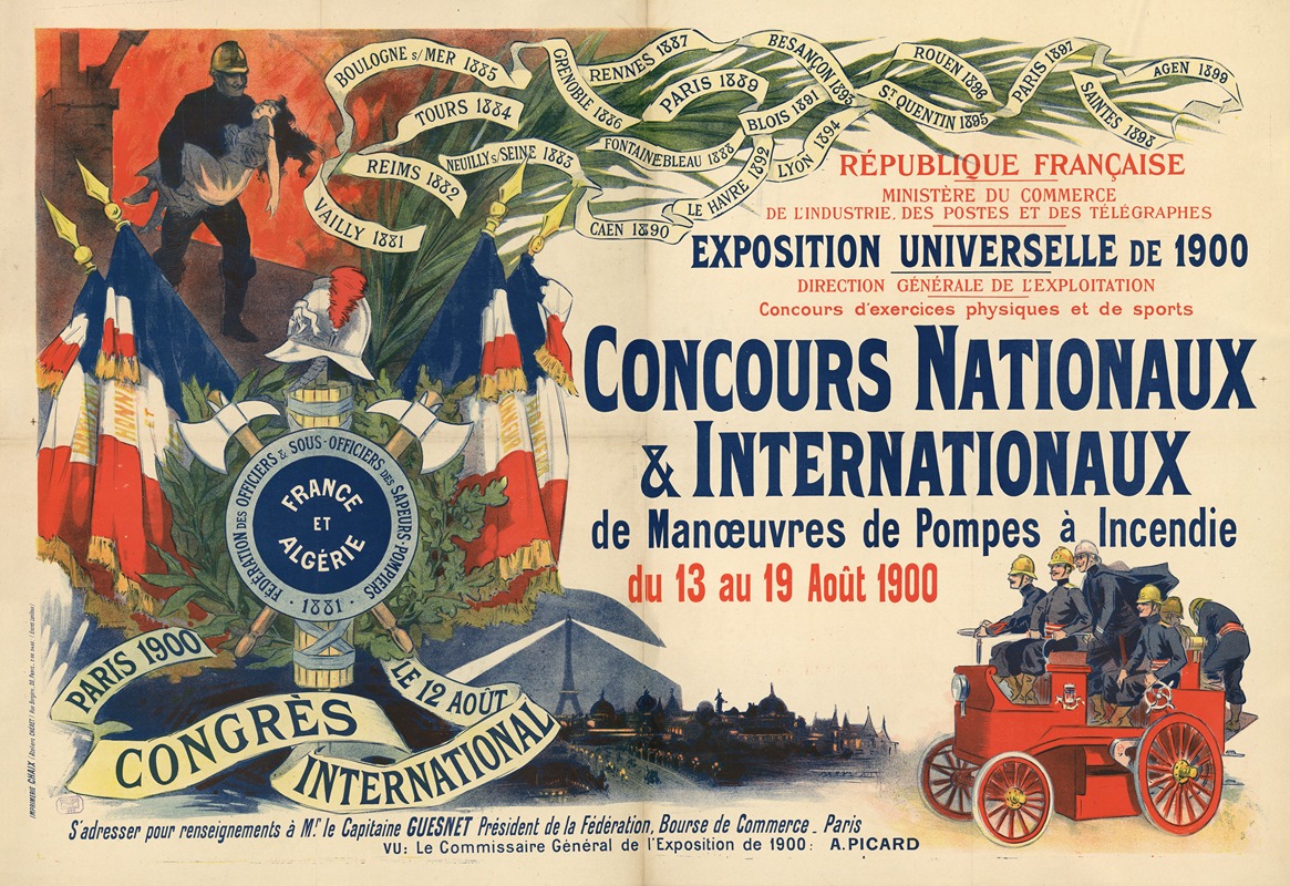 Imp. Chaix - République française. Exposition Universelle de 1900. Concours nationaux et internationaux