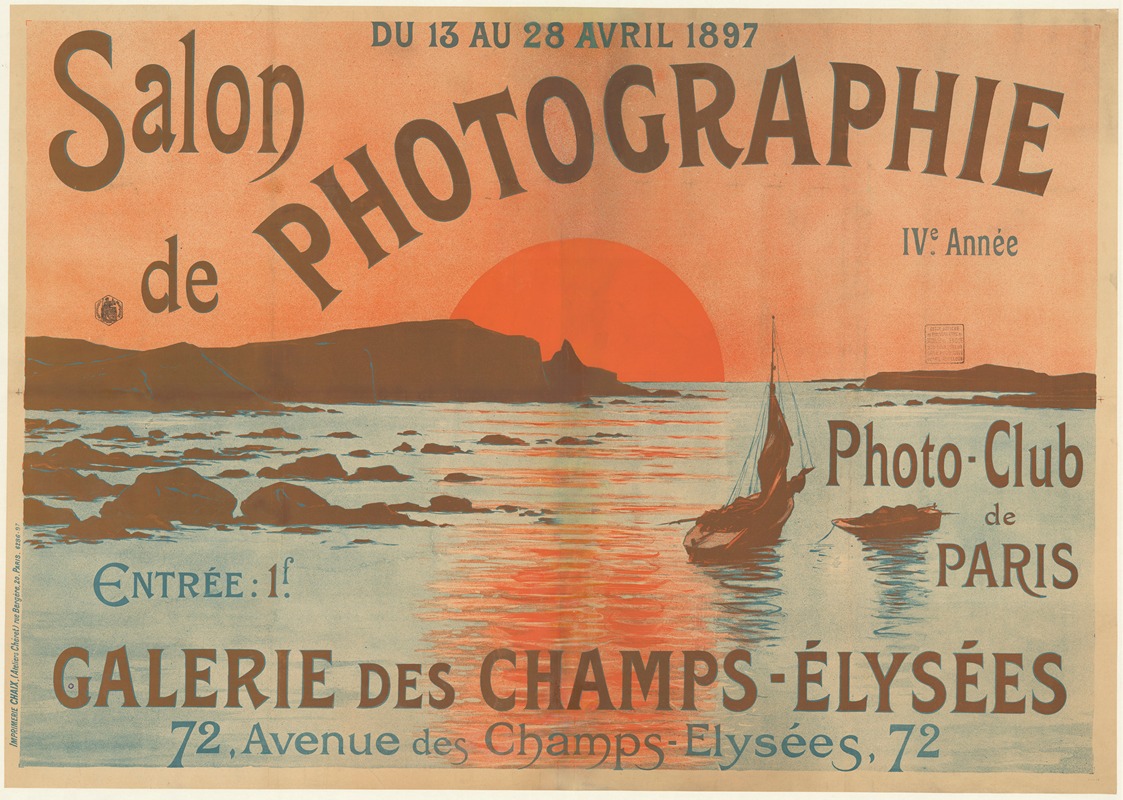 Imp. Chaix - Salon de photographie – IVe année, du 13 au 28 avril 1897… Galerie des Champs-Elysées