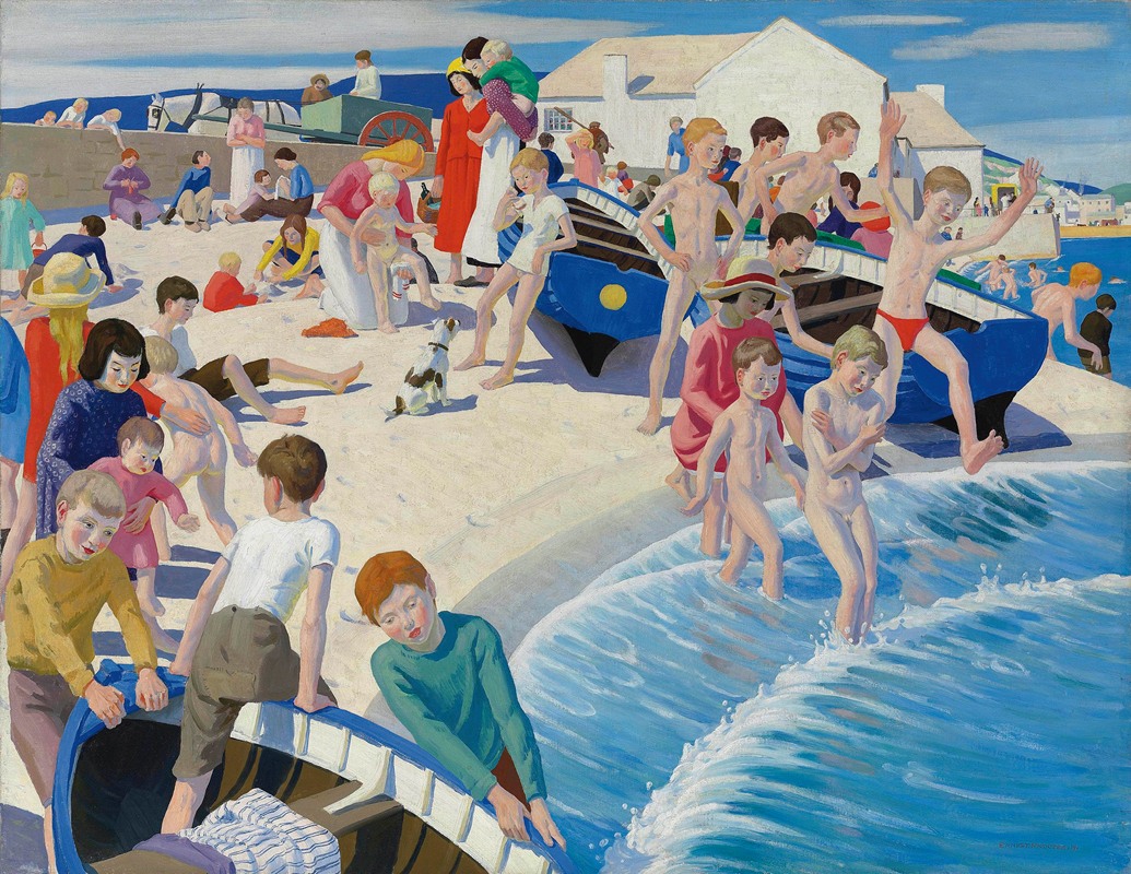 Ernest Procter - On the beach at Newlyn