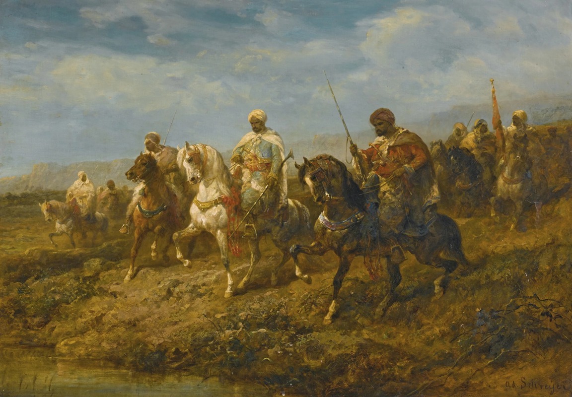 Adolf Schreyer - Advancing Cavalrymen