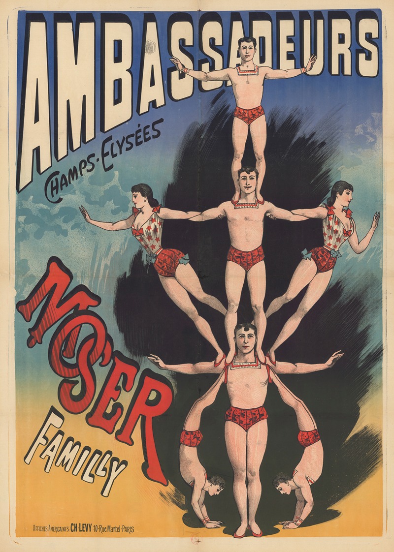 Imp. Charles Lévy - Ambassadeurs. Moser family (acrobates)