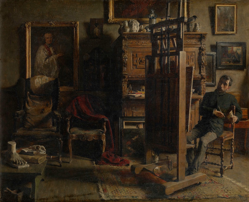 Charles Mertens - The Studio of the painter Jules Lambeaux